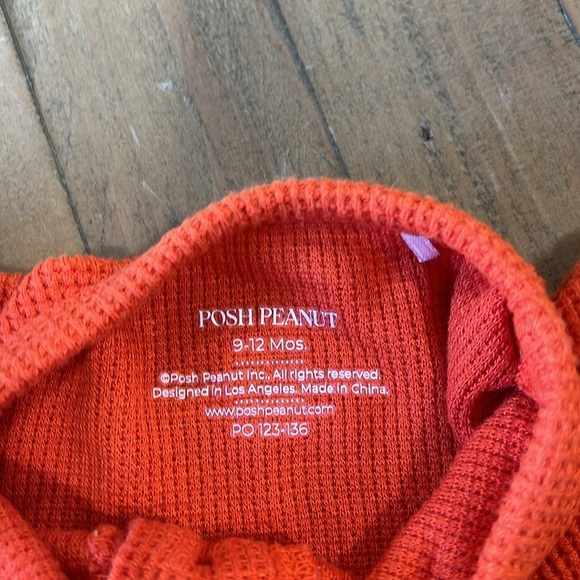 Posh peanut orange waffle bamboo romper - Picture 5 of 8